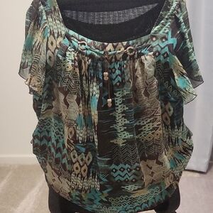 Zac & Rachel Multicolor Patterned Blouse